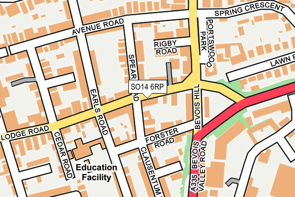 SO14 6RP map - OS OpenMap – Local (Ordnance Survey)