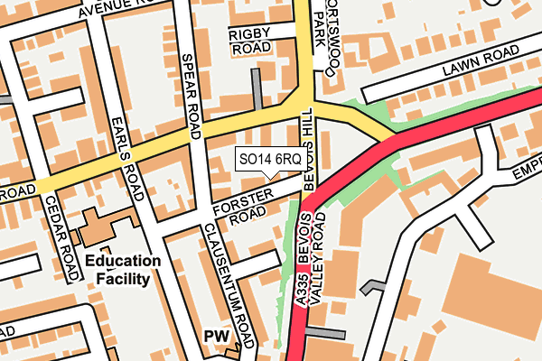 SO14 6RQ map - OS OpenMap – Local (Ordnance Survey)