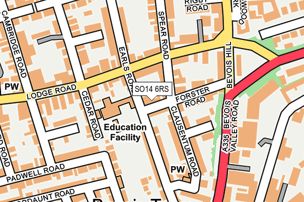 SO14 6RS map - OS OpenMap – Local (Ordnance Survey)