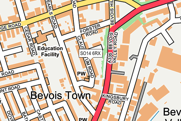 SO14 6RX map - OS OpenMap – Local (Ordnance Survey)