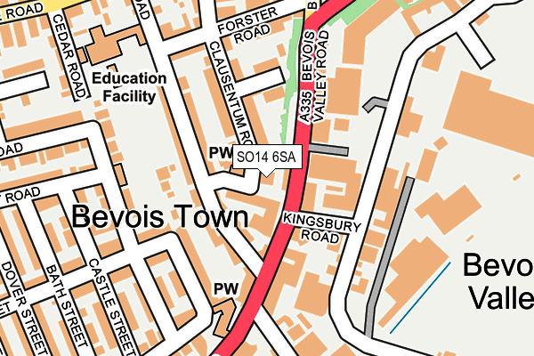 SO14 6SA map - OS OpenMap – Local (Ordnance Survey)