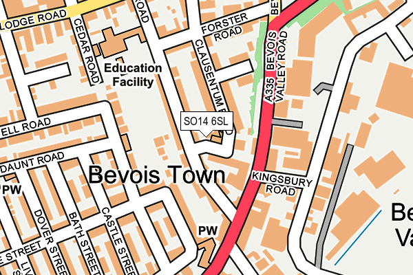 SO14 6SL map - OS OpenMap – Local (Ordnance Survey)