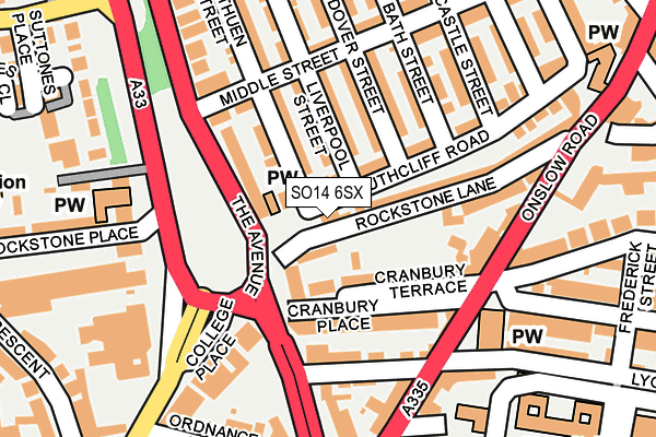 SO14 6SX map - OS OpenMap – Local (Ordnance Survey)
