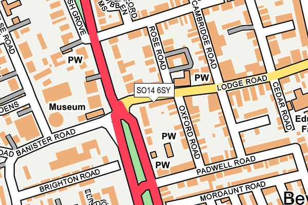 SO14 6SY map - OS OpenMap – Local (Ordnance Survey)