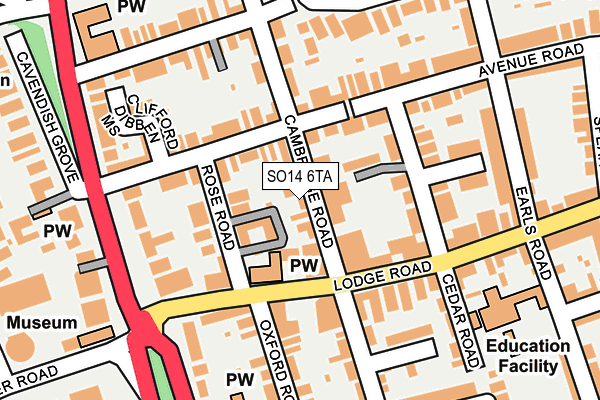 SO14 6TA map - OS OpenMap – Local (Ordnance Survey)