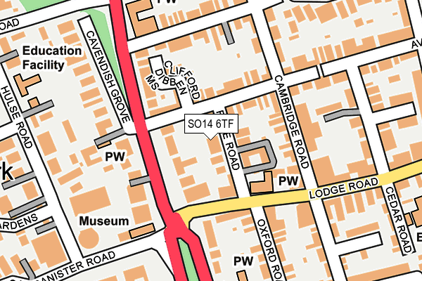 SO14 6TF map - OS OpenMap – Local (Ordnance Survey)