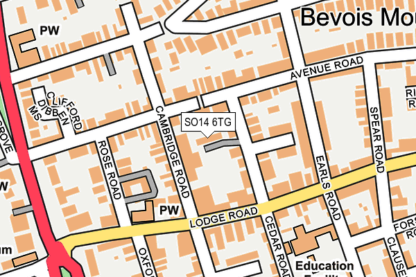 SO14 6TG map - OS OpenMap – Local (Ordnance Survey)