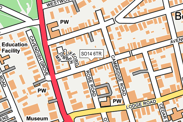 SO14 6TR map - OS OpenMap – Local (Ordnance Survey)