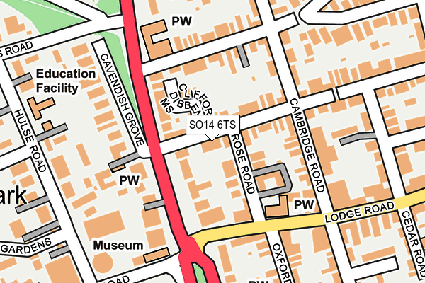 SO14 6TS map - OS OpenMap – Local (Ordnance Survey)