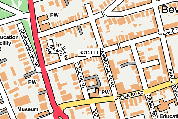 SO14 6TT map - OS OpenMap – Local (Ordnance Survey)