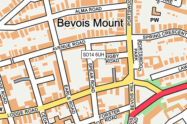 SO14 6UH map - OS OpenMap – Local (Ordnance Survey)