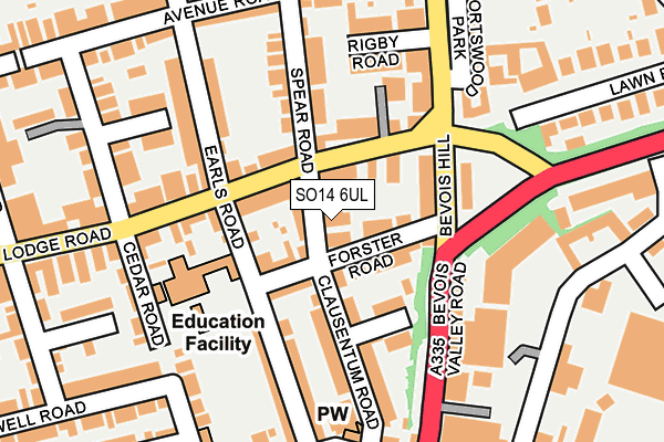 SO14 6UL map - OS OpenMap – Local (Ordnance Survey)