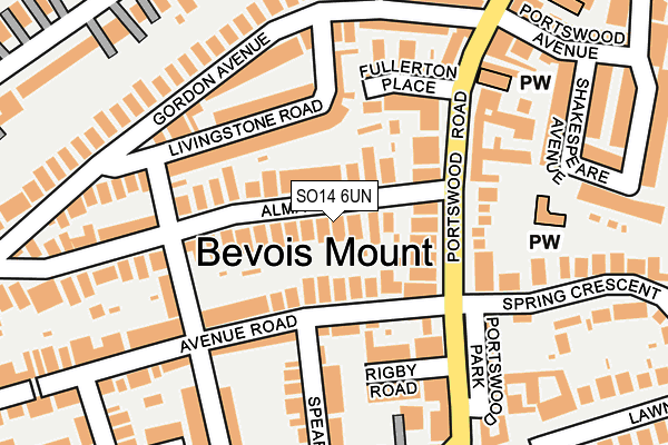 SO14 6UN map - OS OpenMap – Local (Ordnance Survey)