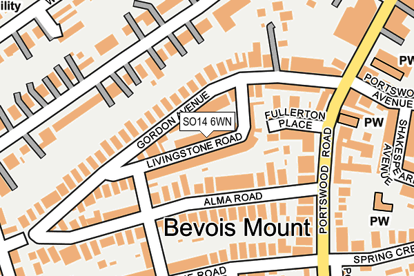 SO14 6WN map - OS OpenMap – Local (Ordnance Survey)