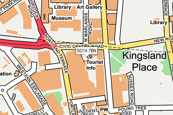 SO14 7BN map - OS OpenMap – Local (Ordnance Survey)