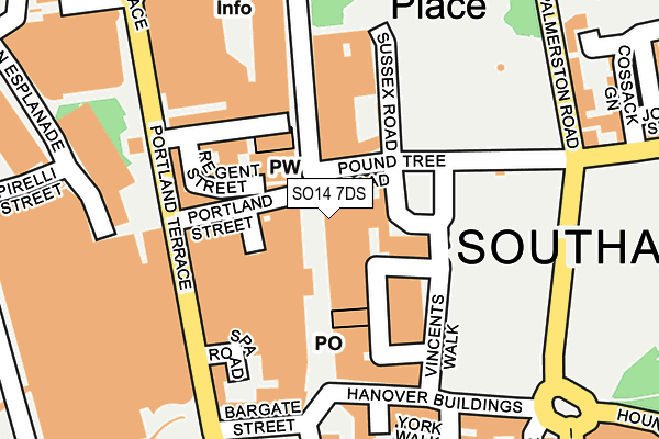 SO14 7DS map - OS OpenMap – Local (Ordnance Survey)