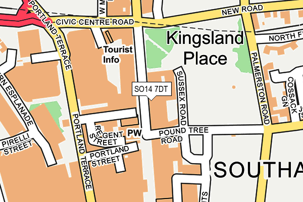 SO14 7DT map - OS OpenMap – Local (Ordnance Survey)