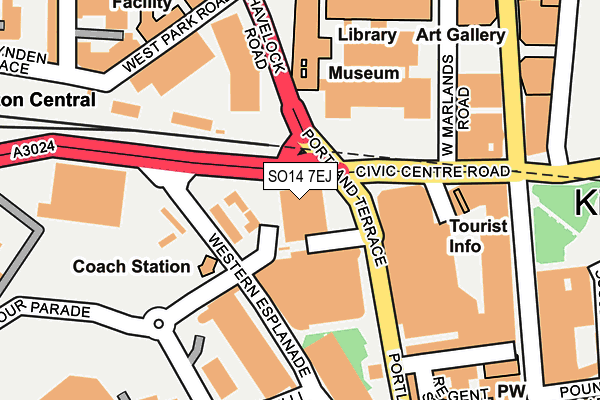 SO14 7EJ map - OS OpenMap – Local (Ordnance Survey)