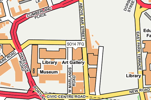 SO14 7FQ map - OS OpenMap – Local (Ordnance Survey)