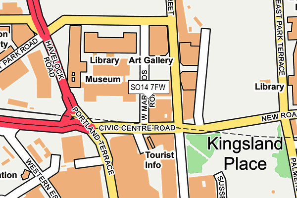 SO14 7FW map - OS OpenMap – Local (Ordnance Survey)