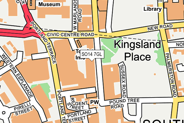 SO14 7GL map - OS OpenMap – Local (Ordnance Survey)