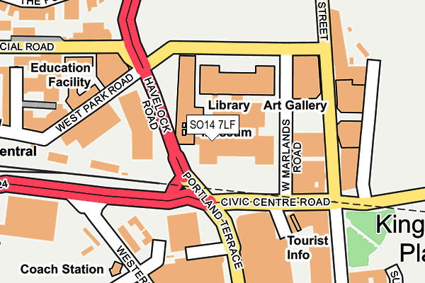 SO14 7LF map - OS OpenMap – Local (Ordnance Survey)