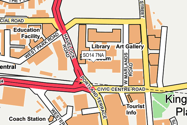 SO14 7NA map - OS OpenMap – Local (Ordnance Survey)