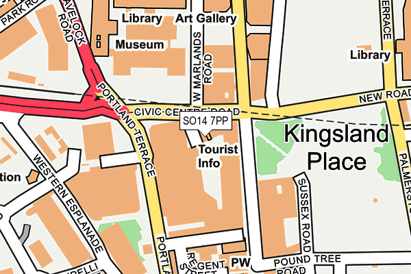 SO14 7PP map - OS OpenMap – Local (Ordnance Survey)