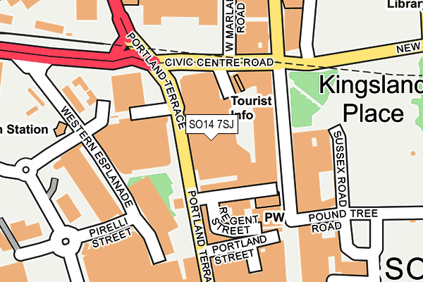 SO14 7SJ map - OS OpenMap – Local (Ordnance Survey)