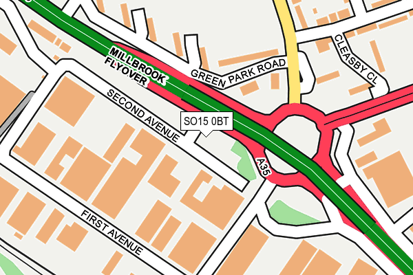 SO15 0BT map - OS OpenMap – Local (Ordnance Survey)