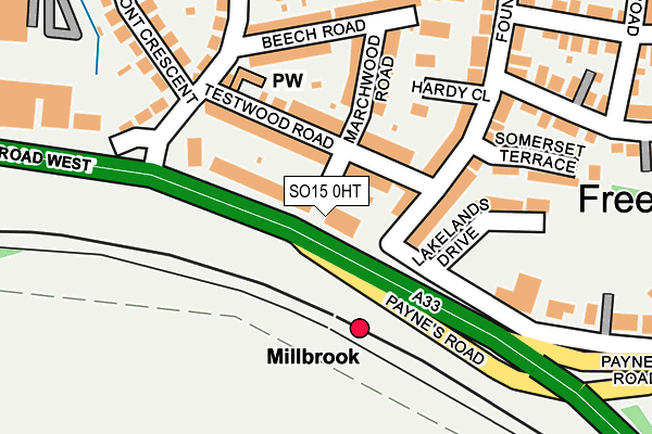 SO15 0HT map - OS OpenMap – Local (Ordnance Survey)