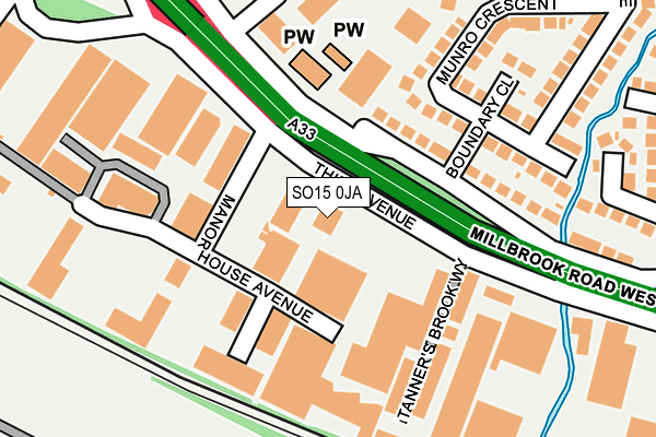 SO15 0JA map - OS OpenMap – Local (Ordnance Survey)