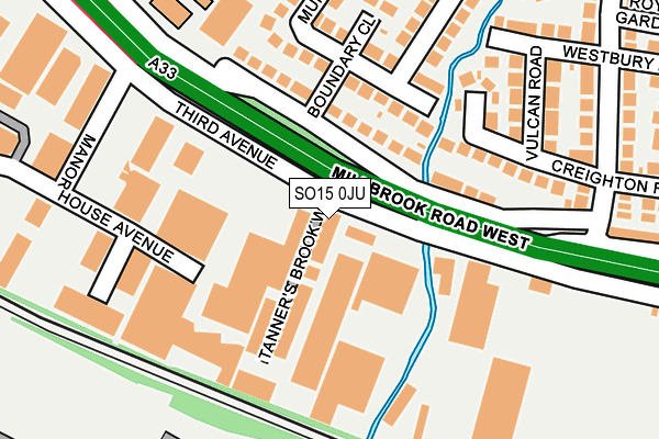 SO15 0JU map - OS OpenMap – Local (Ordnance Survey)