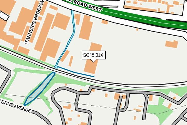 SO15 0JX map - OS OpenMap – Local (Ordnance Survey)