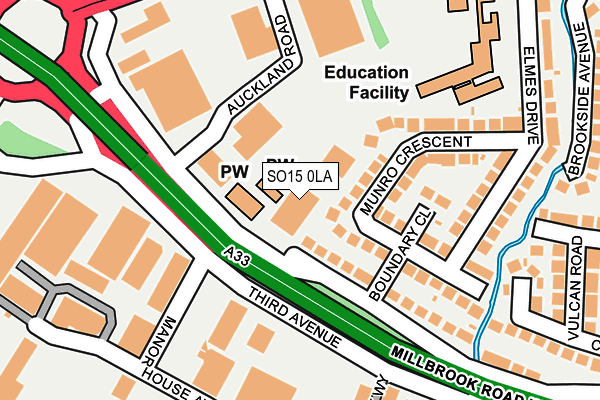 SO15 0LA map - OS OpenMap – Local (Ordnance Survey)