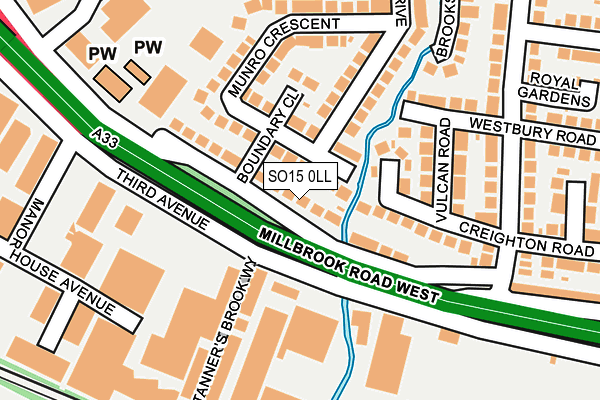 SO15 0LL map - OS OpenMap – Local (Ordnance Survey)