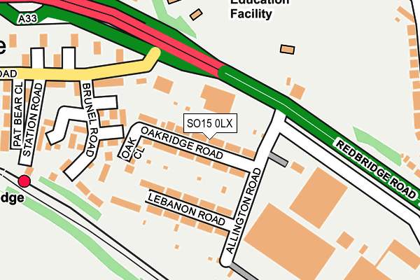 SO15 0LX map - OS OpenMap – Local (Ordnance Survey)