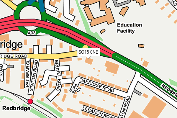 SO15 0NE map - OS OpenMap – Local (Ordnance Survey)