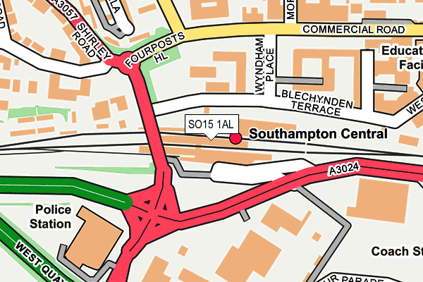 SO15 1AL map - OS OpenMap – Local (Ordnance Survey)