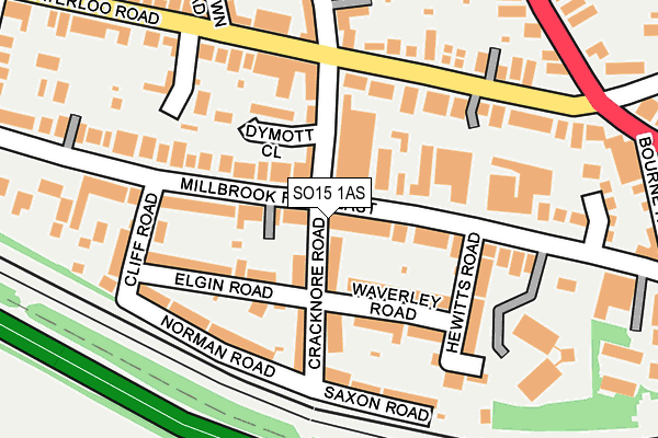 SO15 1AS map - OS OpenMap – Local (Ordnance Survey)