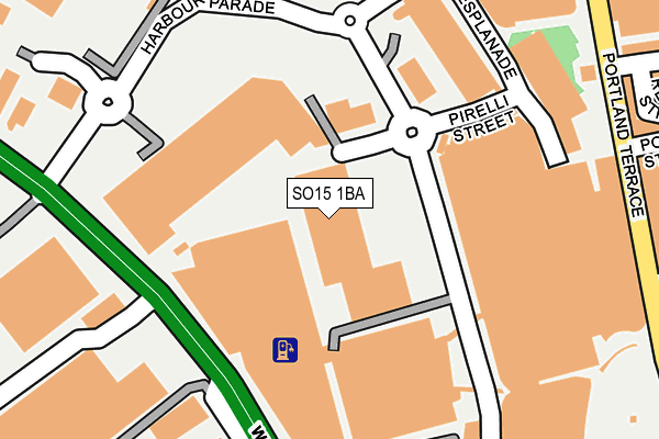 SO15 1BA map - OS OpenMap – Local (Ordnance Survey)