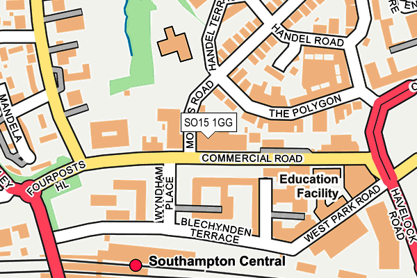 SO15 1GG map - OS OpenMap – Local (Ordnance Survey)