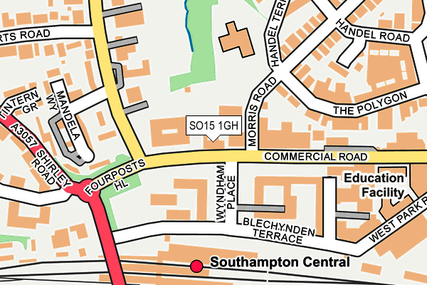 SO15 1GH map - OS OpenMap – Local (Ordnance Survey)