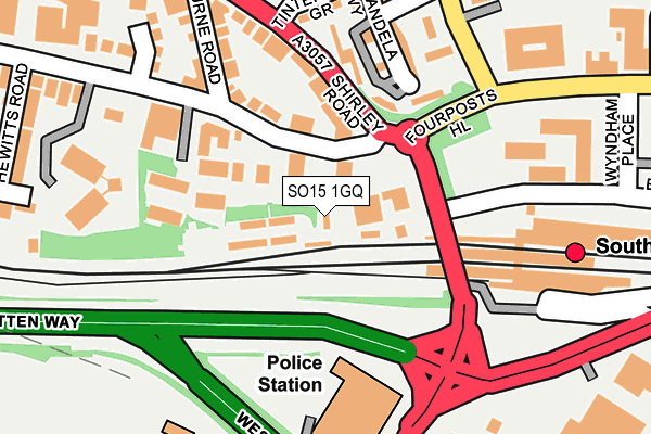 SO15 1GQ map - OS OpenMap – Local (Ordnance Survey)
