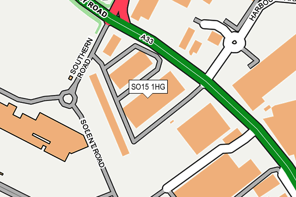 SO15 1HG map - OS OpenMap – Local (Ordnance Survey)