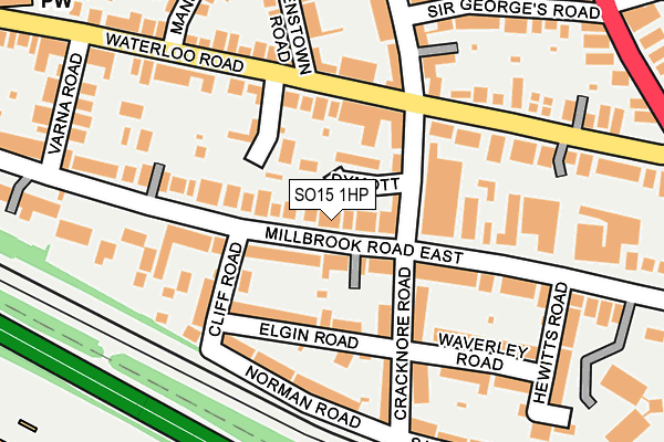 SO15 1HP map - OS OpenMap – Local (Ordnance Survey)