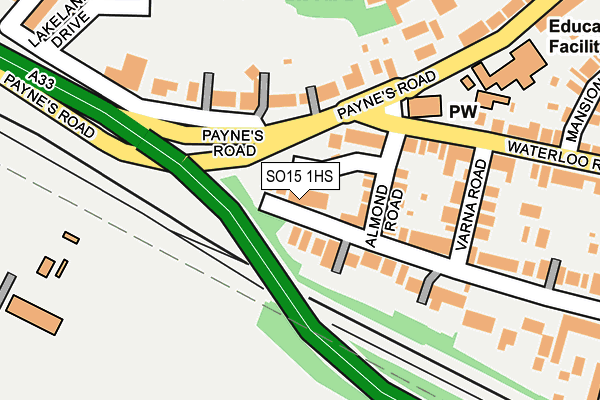 SO15 1HS map - OS OpenMap – Local (Ordnance Survey)