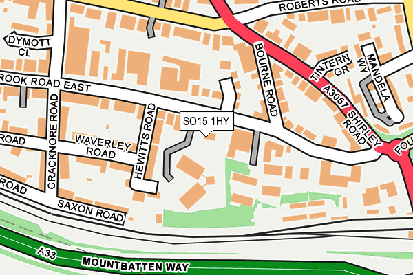 SO15 1HY map - OS OpenMap – Local (Ordnance Survey)