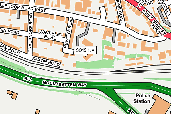 SO15 1JA map - OS OpenMap – Local (Ordnance Survey)