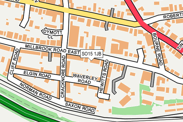 SO15 1JB map - OS OpenMap – Local (Ordnance Survey)